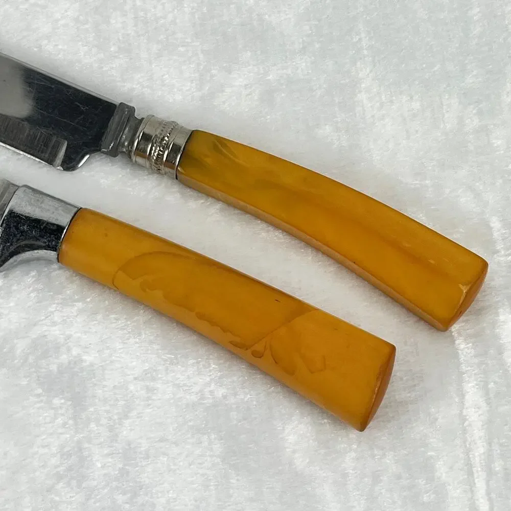 Washington Forge Bakelite Handle Carving Knives Lot of 2 Vtg 11.5